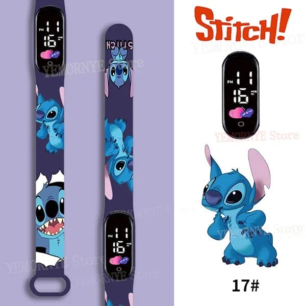 Planet Gates 1PCS watch 35 Disney Stitch Digital Kids' Watches Anime Figures LED Luminous Watch Touch Waterproof Electronic Sports Watch Kids Birthday Gift
