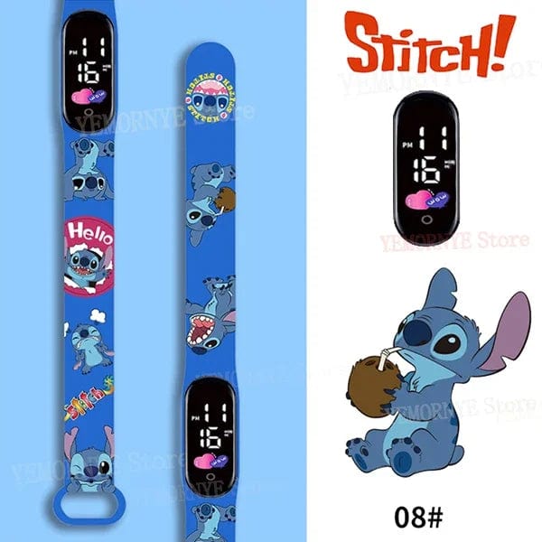 Planet Gates 1PCS watch 35 Disney Stitch Digital Kids' Watches Anime Figures LED Luminous Watch Touch Waterproof Electronic Sports Watch Kids Birthday Gift