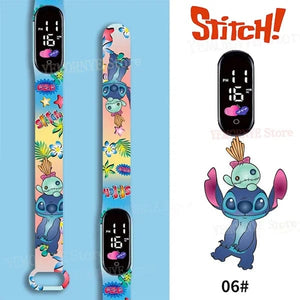Planet Gates 1PCS watch 35 Disney Stitch Digital Kids' Watches Anime Figures LED Luminous Watch Touch Waterproof Electronic Sports Watch Kids Birthday Gift