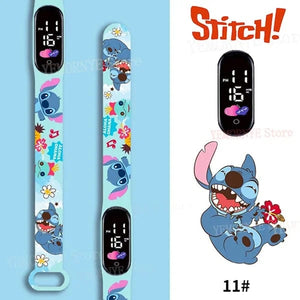 Planet Gates 1PCS watch 35 Disney Stitch Digital Kids' Watches Anime Figures LED Luminous Watch Touch Waterproof Electronic Sports Watch Kids Birthday Gift