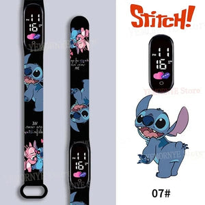 Planet Gates 1PCS watch 35 Disney Stitch Digital Kids' Watches Anime Figures LED Luminous Watch Touch Waterproof Electronic Sports Watch Kids Birthday Gift
