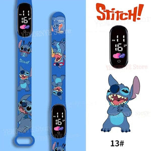 Planet Gates 1PCS watch 35 Disney Stitch Digital Kids' Watches Anime Figures LED Luminous Watch Touch Waterproof Electronic Sports Watch Kids Birthday Gift