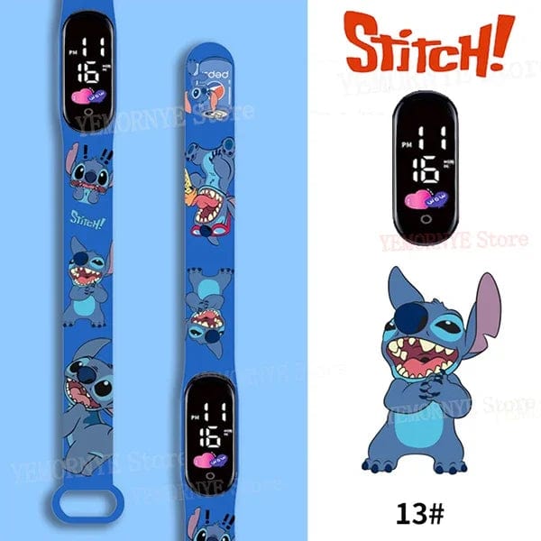 Planet Gates 1PCS watch 35 Disney Stitch Digital Kids' Watches Anime Figures LED Luminous Watch Touch Waterproof Electronic Sports Watch Kids Birthday Gift