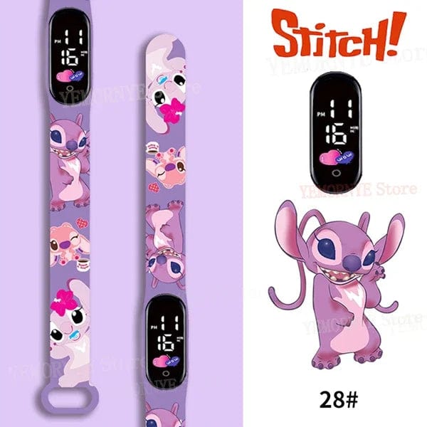 Planet Gates 1PCS watch 35 Disney Stitch Digital Kids' Watches Anime Figures LED Luminous Watch Touch Waterproof Electronic Sports Watch Kids Birthday Gift