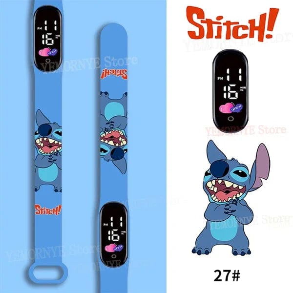 Planet Gates 1PCS watch 35 Disney Stitch Digital Kids' Watches Anime Figures LED Luminous Watch Touch Waterproof Electronic Sports Watch Kids Birthday Gift