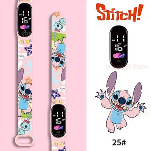 Planet Gates 1PCS watch 35 Disney Stitch Digital Kids' Watches Anime Figures LED Luminous Watch Touch Waterproof Electronic Sports Watch Kids Birthday Gift