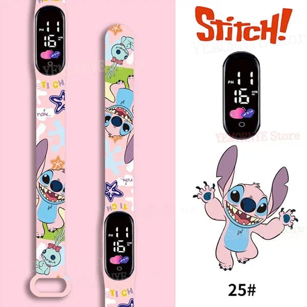 Planet Gates 1PCS watch 35 Disney Stitch Digital Kids' Watches Anime Figures LED Luminous Watch Touch Waterproof Electronic Sports Watch Kids Birthday Gift