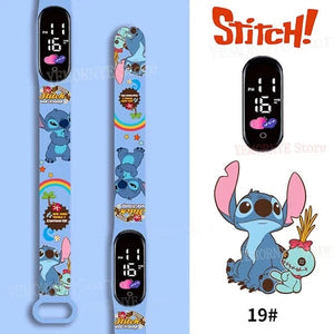 Planet Gates 1PCS watch 35 Disney Stitch Digital Kids' Watches Anime Figures LED Luminous Watch Touch Waterproof Electronic Sports Watch Kids Birthday Gift