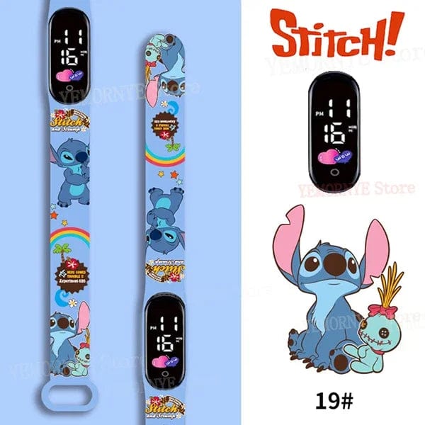 Planet Gates 1PCS watch 35 Disney Stitch Digital Kids' Watches Anime Figures LED Luminous Watch Touch Waterproof Electronic Sports Watch Kids Birthday Gift