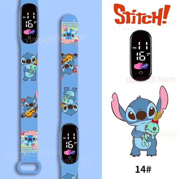 Planet Gates 1PCS watch 35 Disney Stitch Digital Kids' Watches Anime Figures LED Luminous Watch Touch Waterproof Electronic Sports Watch Kids Birthday Gift