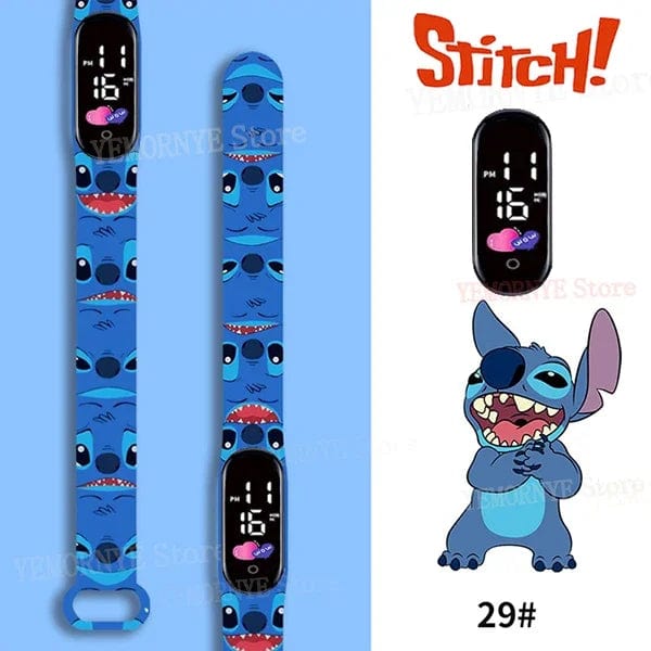 Planet Gates 1PCS watch 35 Disney Stitch Digital Kids' Watches Anime Figures LED Luminous Watch Touch Waterproof Electronic Sports Watch Kids Birthday Gift