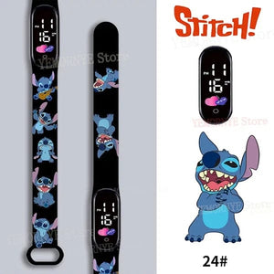 Planet Gates 1PCS watch 35 Disney Stitch Digital Kids' Watches Anime Figures LED Luminous Watch Touch Waterproof Electronic Sports Watch Kids Birthday Gift