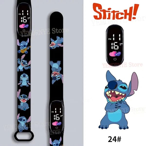 Planet Gates 1PCS watch 35 Disney Stitch Digital Kids' Watches Anime Figures LED Luminous Watch Touch Waterproof Electronic Sports Watch Kids Birthday Gift