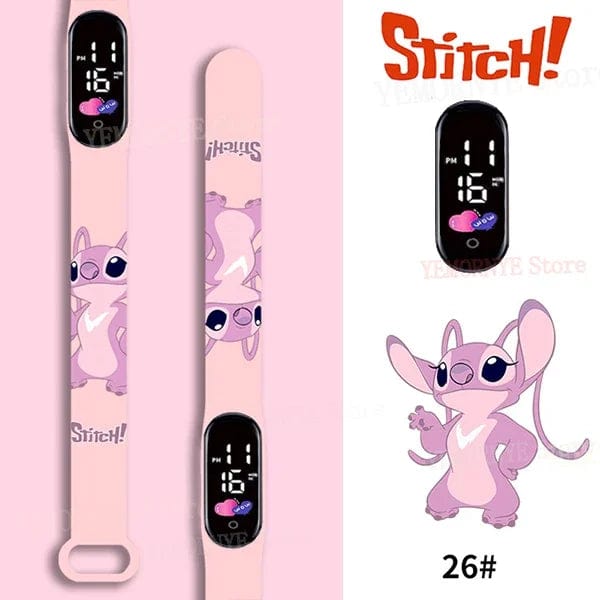 Planet Gates 1PCS watch 35 Disney Stitch Digital Kids' Watches Anime Figures LED Luminous Watch Touch Waterproof Electronic Sports Watch Kids Birthday Gift