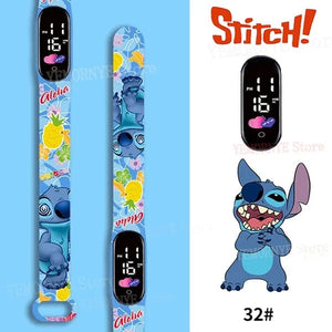 Planet Gates 1PCS watch 35 Disney Stitch Digital Kids' Watches Anime Figures LED Luminous Watch Touch Waterproof Electronic Sports Watch Kids Birthday Gift