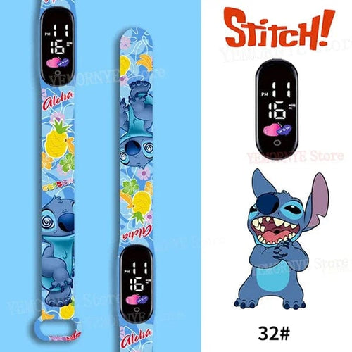Planet Gates 1PCS watch 35 Disney Stitch Digital Kids' Watches Anime Figures LED Luminous Watch Touch Waterproof Electronic Sports Watch Kids Birthday Gift