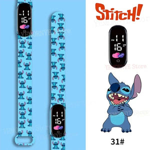 Planet Gates 1PCS watch 35 Disney Stitch Digital Kids' Watches Anime Figures LED Luminous Watch Touch Waterproof Electronic Sports Watch Kids Birthday Gift