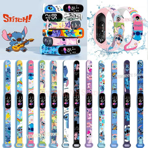 Planet Gates 1PCS watch 35 Disney Stitch Digital Kids' Watches Anime Figures LED Luminous Watch Touch Waterproof Electronic Sports Watch Kids Birthday Gift