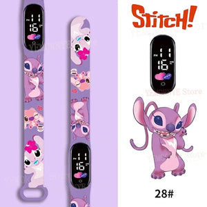 Planet Gates 1PCS watch 35 Disney Stitch Digital Kids' Watches Anime Figures LED Luminous Watch Touch Waterproof Electronic Sports Watch Kids Birthday Gift