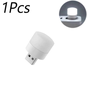 Planet Gates 1pcs-White Mini USB Night Light Portable Car Signal Lights 5V 1W Eye Care Book Reading Bulbs Computer Mobile Power Charging LED Night Lamp