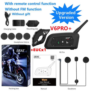 Planet Gates 1PCS with 1EUC EJEAS V6 PRO+/PLUS Motorcycle Helmet Bluetooth Walkie Talkie 6 Rider Distance 800 Meters Waterproof IP67