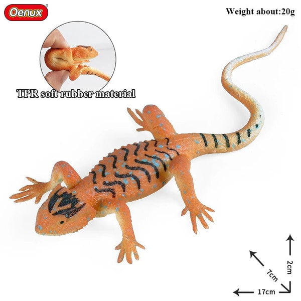 Planet Gates 1piece 33 Oenux New Simulation Wild Reptile Animals Action Figures Lizard Model Figurines Kids Education Congnitive Scene Decoration Toy
