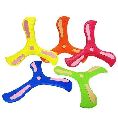 Planet Gates 1piece Random Color / CHINA Children Boomerang Soft Three-leaf Cross Adult-kids Interactive Outdoor Toy Early Education Puzzle Decompression Gift