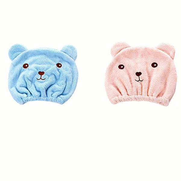 Planet Gates 1ps Cartoon Bear Thicken Hair Drying Cap Super Absorbent Quick Drying Towel Shower Cap Korean Version Scrub Hair Bag Head Wrap
