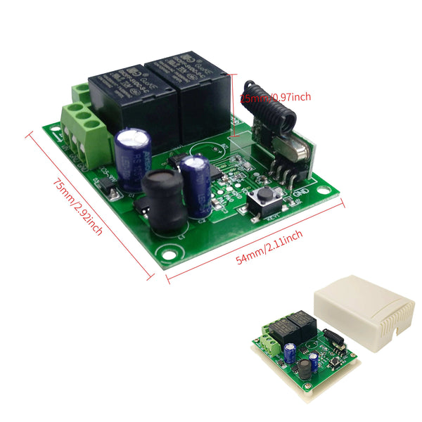 Planet Gates 1R 1T 433.92Mhz DC 6V 12V 24V 48V 60V Universal Wireless Remote Control Switch 2 CH RF Relay Receiver Module DC5-30V For Smart Home