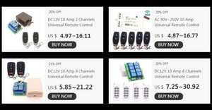 Planet Gates 1Receiver 1Remote RF 433 Mhz Universal Wireless Smart Light Dimmer Switch Remote Control switch DC 5V 12V 24V 48V Relay Mini Receiver for Light