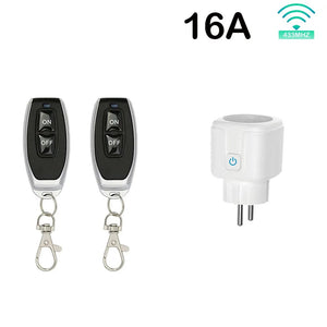 Planet Gates 1Remote Wireless Smart Remote Control Socket Switch 220V 4000W 16A EU FR Universal Plug Remote ON OFF Electrical Outlets for Lighting