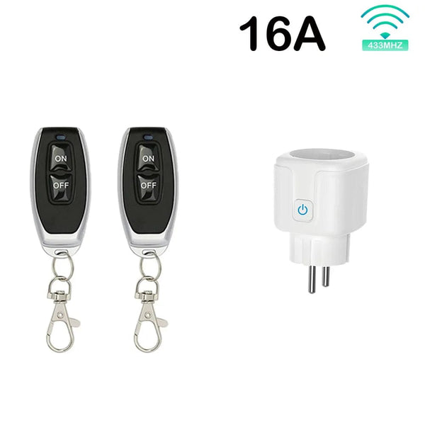 Planet Gates 1Remote Wireless Smart Remote Control Socket Switch 220V 4000W 16A EU FR Universal Plug Remote ON OFF Electrical Outlets for Lighting