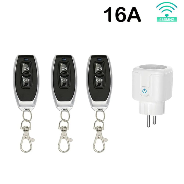 Planet Gates 1Remote Wireless Smart Remote Control Socket Switch 220V 4000W 16A EU FR Universal Plug Remote ON OFF Electrical Outlets for Lighting