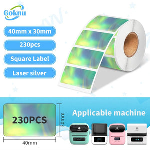 Planet Gates 1roll 40x30mm for M110 M221 M220 M200 M120 Label Printer 230pcs Square Thermal Label BPA Free Self-Adhesive Labels Sticky Paper