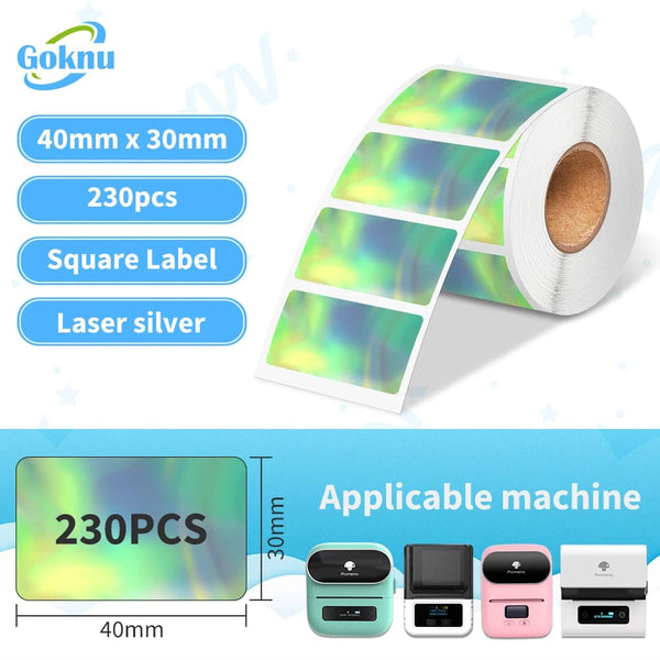 Planet Gates 1roll 40x30mm for M110 M221 M220 M200 M120 Label Printer 230pcs Square Thermal Label BPA Free Self-Adhesive Labels Sticky Paper