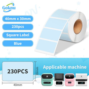 Planet Gates 1roll 40x30mm for M110 M221 M220 M200 M120 Label Printer 230pcs Square Thermal Label BPA Free Self-Adhesive Labels Sticky Paper