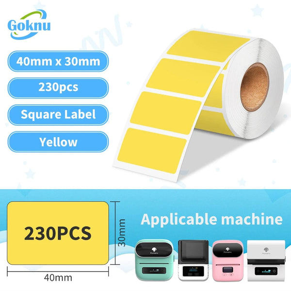 Planet Gates 1roll 40x30mm for M110 M221 M220 M200 M120 Label Printer 230pcs Square Thermal Label BPA Free Self-Adhesive Labels Sticky Paper