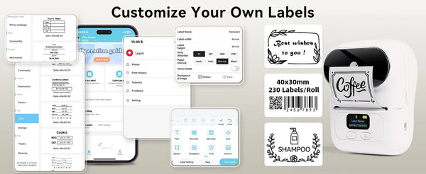 Planet Gates 1roll 40x30mm for M110 M221 M220 M200 M120 Label Printer 230pcs Square Thermal Label BPA Free Self-Adhesive Labels Sticky Paper