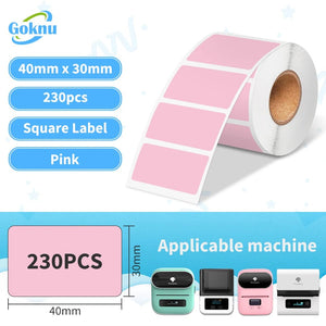 Planet Gates 1roll 40x30mm for M110 M221 M220 M200 M120 Label Printer 230pcs Square Thermal Label BPA Free Self-Adhesive Labels Sticky Paper