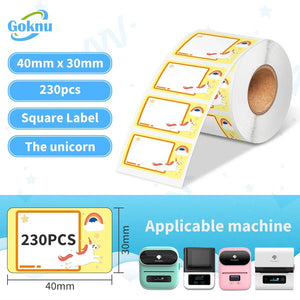 Planet Gates 1roll 40x30mm for M110 M221 M220 M200 M120 Label Printer 230pcs Square Thermal Label BPA Free Self-Adhesive Labels Sticky Paper
