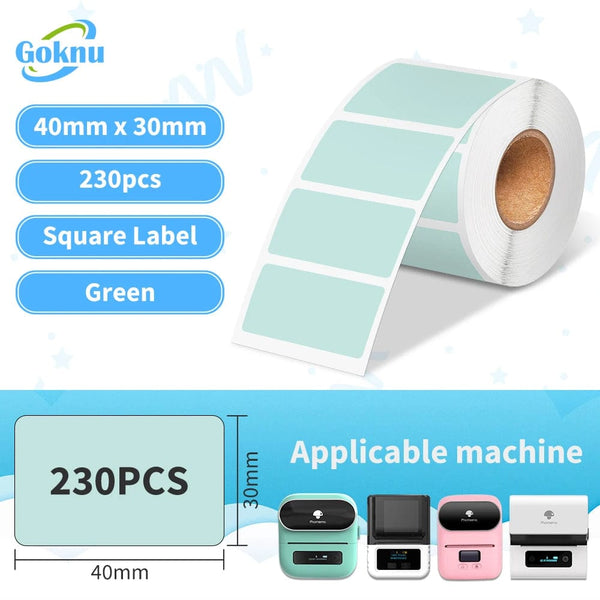 Planet Gates 1roll 40x30mm for M110 M221 M220 M200 M120 Label Printer 230pcs Square Thermal Label BPA Free Self-Adhesive Labels Sticky Paper
