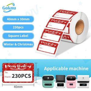 Planet Gates 1roll 40x30mm for M110 M221 M220 M200 M120 Label Printer 230pcs Square Thermal Label BPA Free Self-Adhesive Labels Sticky Paper