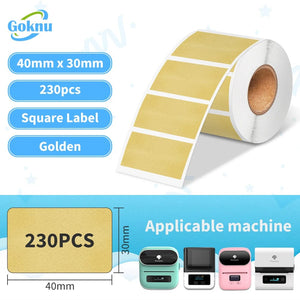 Planet Gates 1roll 40x30mm for M110 M221 M220 M200 M120 Label Printer 230pcs Square Thermal Label BPA Free Self-Adhesive Labels Sticky Paper