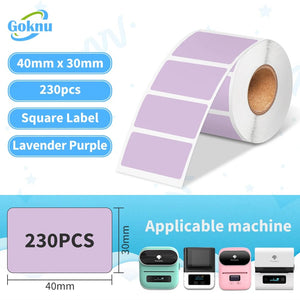 Planet Gates 1roll XP4030-230PUR 1roll 40x30mm for M110 M221 M220 M200 M120 Label Printer 230pcs Square Thermal Label BPA Free Self-Adhesive Labels Sticky Paper