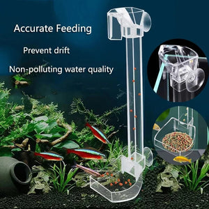 Planet Gates 1Set Acrylic Aquarium Feeder Tube Dish Transparent Fish Tank Shrimp Snail Shrimp Food Feeder Bowl Aquarium Feeding Accessories