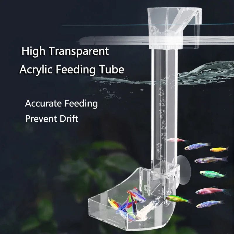 Planet Gates 1Set Acrylic Aquarium Feeder Tube Dish Transparent Fish Tank Shrimp Snail Shrimp Food Feeder Bowl Aquarium Feeding Accessories
