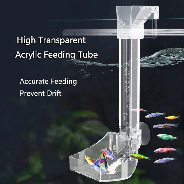 Planet Gates 1Set Acrylic Aquarium Feeder Tube Dish Transparent Fish Tank Shrimp Snail Shrimp Food Feeder Bowl Aquarium Feeding Accessories
