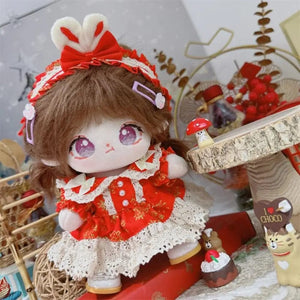 Planet Gates 1Set Handmade 10/20cm Doll Clothes Maid Dress Headband Apron Kpop Plush Dolls Outfit Toys Baby Doll's Accessories Cos Suit