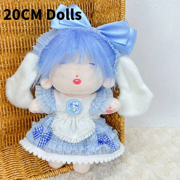 Planet Gates 1Set Handmade 10/20cm Doll Clothes Maid Dress Headband Apron Kpop Plush Dolls Outfit Toys Baby Doll's Accessories Cos Suit