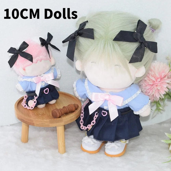 Planet Gates 1Set Handmade 10/20cm Doll Clothes Maid Dress Headband Apron Kpop Plush Dolls Outfit Toys Baby Doll's Accessories Cos Suit
